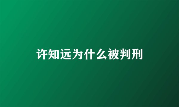 许知远为什么被判刑