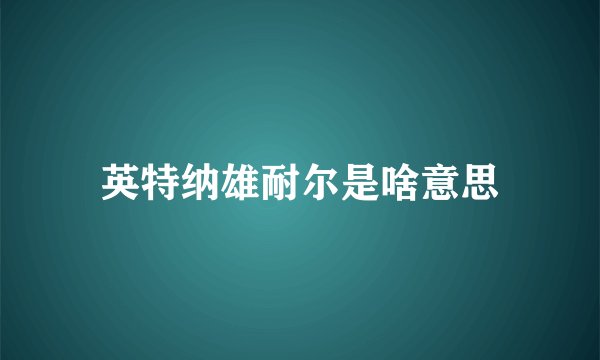 英特纳雄耐尔是啥意思