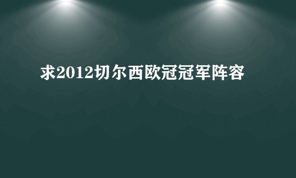 求2012切尔西欧冠冠军阵容