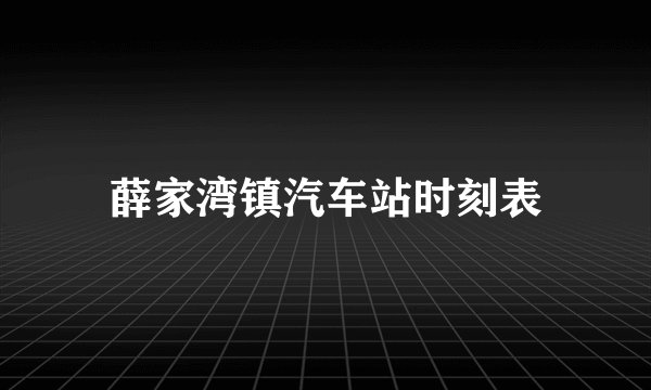 薛家湾镇汽车站时刻表