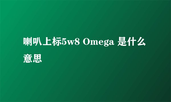 喇叭上标5w8 Omega 是什么意思