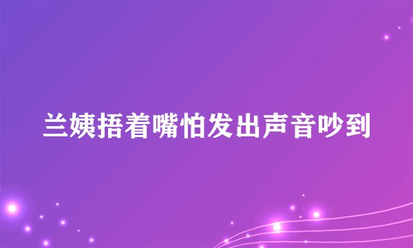 兰姨捂着嘴怕发出声音吵到