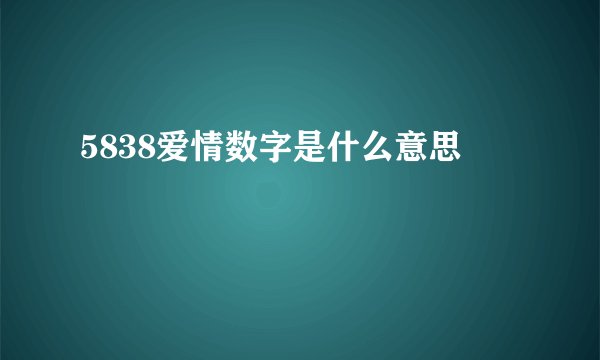 5838爱情数字是什么意思