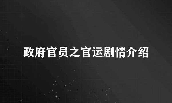 政府官员之官运剧情介绍