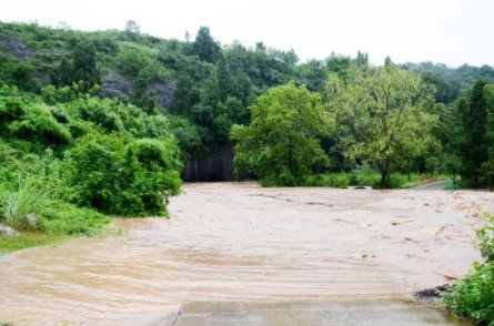 洪水滔滔不绝！成都大邑突发山洪，水流汹涌穿过桥洞，山洪来了怎么办？