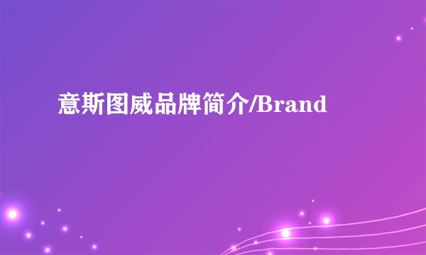 意斯图威品牌简介/Brand