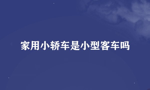 家用小轿车是小型客车吗