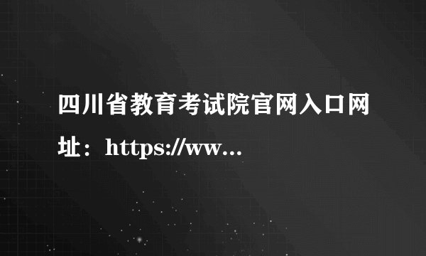 四川省教育考试院官网入口网址：https://www.sceea.cn/