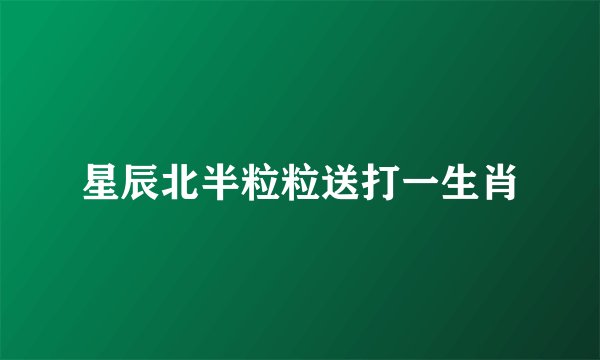 星辰北半粒粒送打一生肖