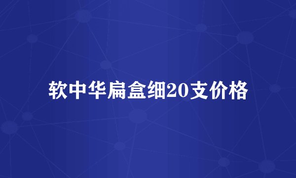 软中华扁盒细20支价格