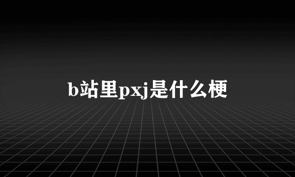 b站里pxj是什么梗