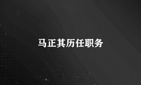 马正其历任职务