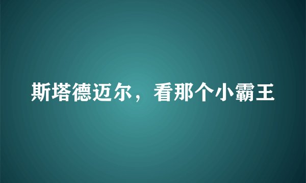 斯塔德迈尔，看那个小霸王