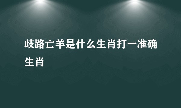 歧路亡羊是什么生肖打一准确生肖