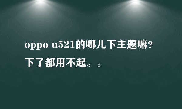oppo u521的哪儿下主题嘛？下了都用不起。。