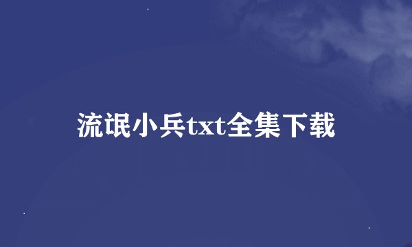 流氓小兵txt全集下载