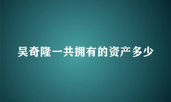 吴奇隆一共拥有的资产多少