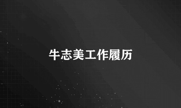 牛志美工作履历