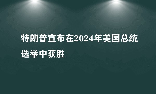 特朗普宣布在2024年美国总统选举中获胜