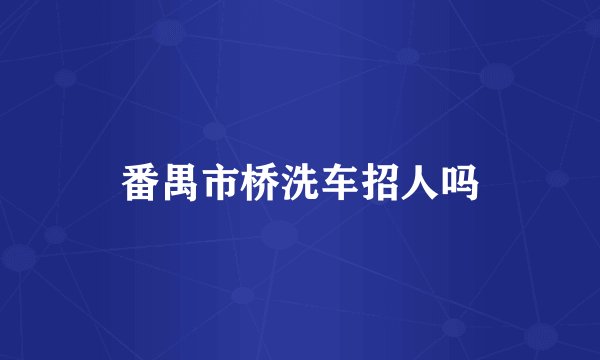 番禺市桥洗车招人吗