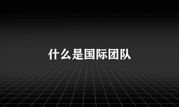 什么是国际团队