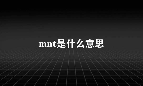mnt是什么意思