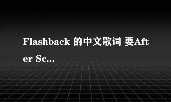 Flashback 的中文歌词 要After School的 是翻译 不是音译