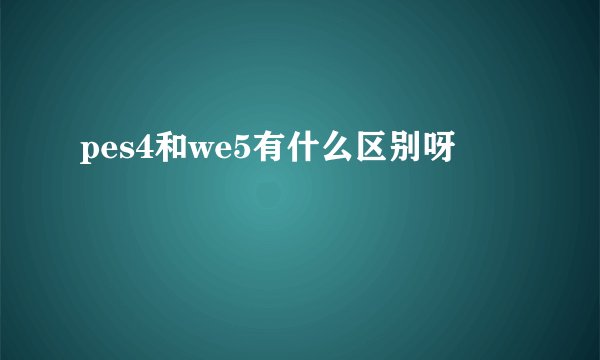 pes4和we5有什么区别呀