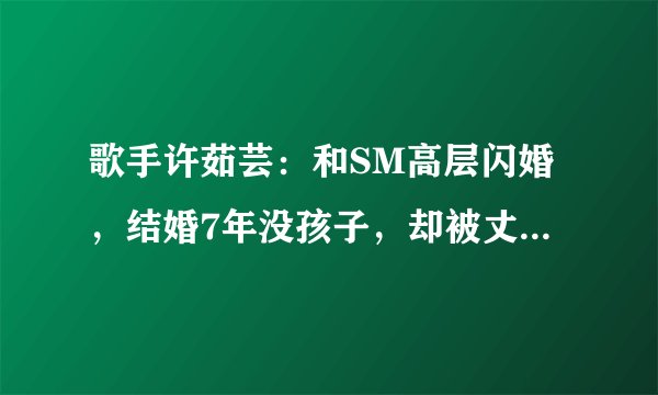 歌手许茹芸：和SM高层闪婚，结婚7年没孩子，却被丈夫宠成宝