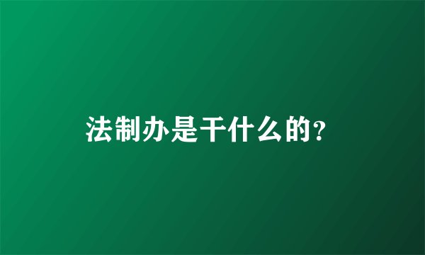 法制办是干什么的？