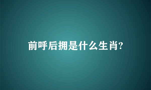 前呼后拥是什么生肖?
