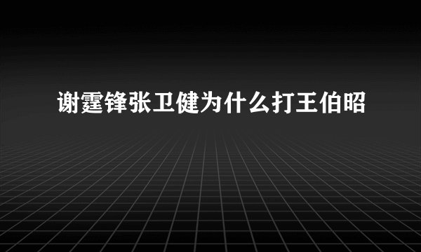谢霆锋张卫健为什么打王伯昭