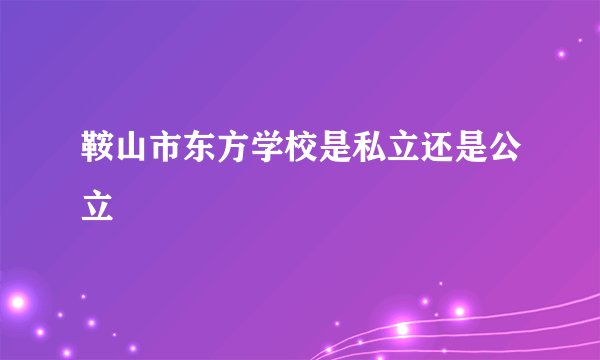 鞍山市东方学校是私立还是公立