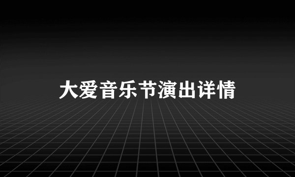 大爱音乐节演出详情