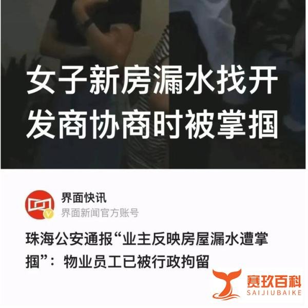 女子新房漏水找开发商理论中被掌掴