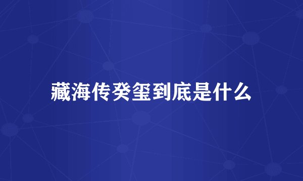藏海传癸玺到底是什么