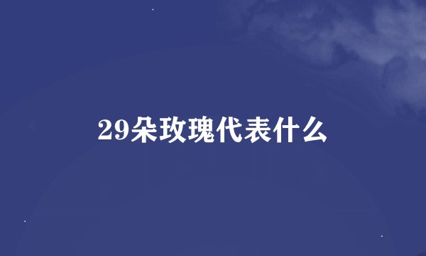 29朵玫瑰代表什么