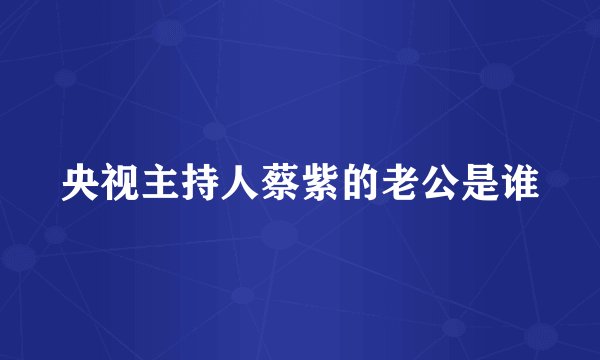 央视主持人蔡紫的老公是谁