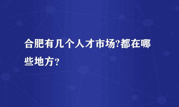 合肥有几个人才市场?都在哪些地方？