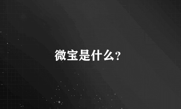 微宝是什么？