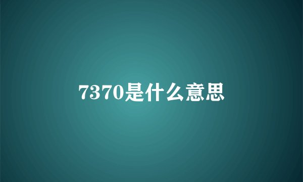 7370是什么意思