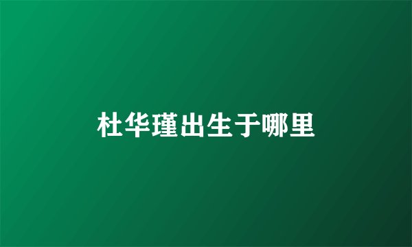 杜华瑾出生于哪里