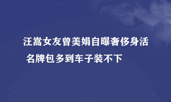 汪嵩女友曾美娟自曝奢侈身活 名牌包多到车子装不下
