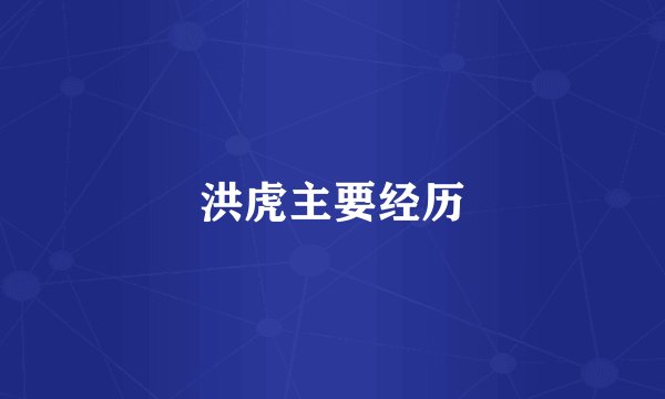 洪虎主要经历