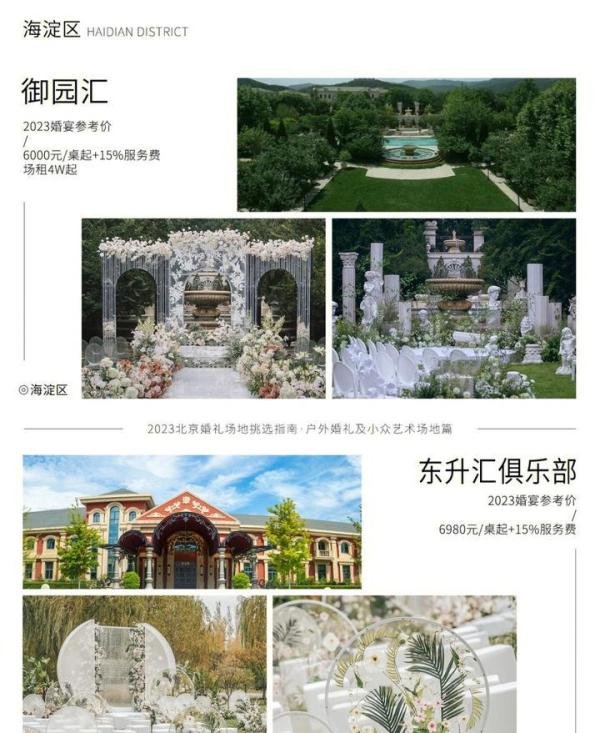 北京户外草坪及四合院婚礼场地明细|附价格