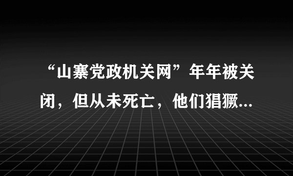 “山寨党政机关网”年年被关闭，但从未死亡，他们猖獗的力量来自哪？