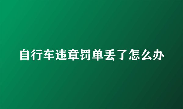 自行车违章罚单丢了怎么办