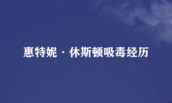 惠特妮·休斯顿吸毒经历