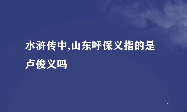 水浒传中,山东呼保义指的是卢俊义吗