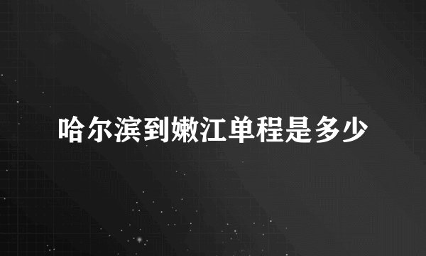 哈尔滨到嫩江单程是多少